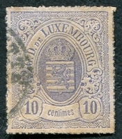 N°0017-1865-LUXEMBOURG-ARMOIRIES-10C-VIOLET/GRIS