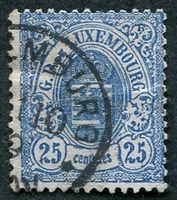 N°0032-1874-LUXEMBOURG-ARMOIRIES-25C-BLEU