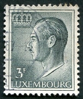 N°0665-1965-LUXEMBOURG-GRAND DUC JEAN-3F-GRIS/VERT