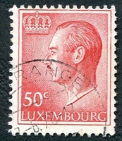 N°0661-1965-LUXEMBOURG-GRAND DUC JEAN-50C-ROUGE