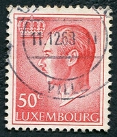 N°0661-1965-LUXEMBOURG-GRAND DUC JEAN-50C-ROUGE