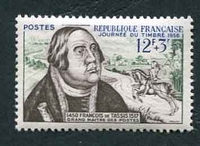 N°1054-1956-FRANCE-FRANCOIS DE TASSIS-12F+3F