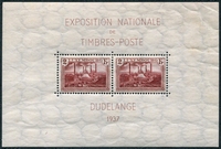 N°02-1937-LUXEMBOURG-EXPO DUDELANGE-2F X 2-BRUN CARMINE