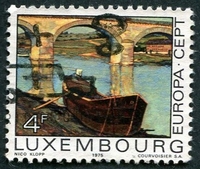 N°0856-1975-LUXEMBOURG-BATEAU ET PONT DE REMICH-4F