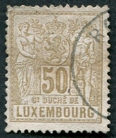 N°0056-1882-LUXEMBOURG-50C-BISTRE/OLIVE