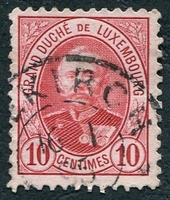 N°0059-1891-LUXEMBOURG-DUC ADOLPHE 1ER-10C-ROUGE/CARMIN