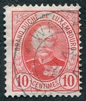 N°0059-1891-LUXEMBOURG-DUC ADOLPHE 1ER-10C-ROUGE/CARMIN