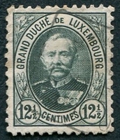 N°0060-1891-LUXEMBOURG-DUC ADOLPHE 1ER-12C1/2-GRIS/VERT