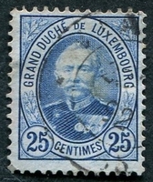 N°0062-1891-LUXEMBOURG-DUC ADOLPHE 1ER-25C-BLEU