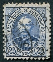 N°0062-1891-LUXEMBOURG-DUC ADOLPHE 1ER-25C-BLEU