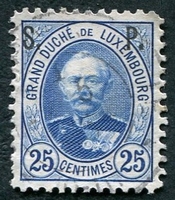 N°0070-1891-LUXEMBOURG-DUC ADOLPHE 1ER-25C-BLEU