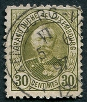 N°0063-1891-LUXEMBOURG-DUC ADOLPHE 1ER-30C-OLIVE