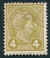 N°0071-1895-LUXEMBOURG-ADOLPHE 1ER-4C-JAUNE/OLIVE