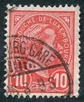 N°0073-1895-LUXEMBOURG-ADOLPHE 1ER-10C-ROUGE CARMINE