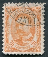 N°0077-1906-LUXEMBOURG-GUILLAUME IV-20C-ORANGE