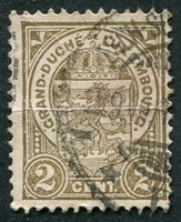 N°0090-1907-LUXEMBOURG-ARMOIRIES-2C-GRIS/OLIVE