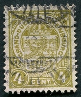 N°0091-1907-LUXEMBOURG-ARMOIRIES-4C-JAUNE/OLIVE