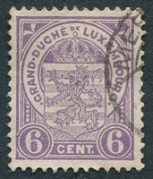 N°0093-1907-LUXEMBOURG-ARMOIRIES-6C-VIOLET