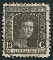 N°0097-1914-LUXEMBOURG-DUCHESSE M.ADELAIDE-15C-GRIS BRUN