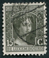 N°0097-1914-LUXEMBOURG-DUCHESSE M.ADELAIDE-15C-GRIS BRUN