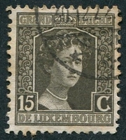 N°0097-1914-LUXEMBOURG-DUCHESSE M.ADELAIDE-15C-GRIS BRUN