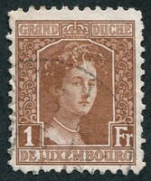 N°0107-1914-LUXEMBOURG-DUCHESSE M.ADELAIDE-1F-BRUN/JAUNE