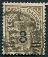 N°0111-1916-LUXEMBOURG-ARMOIRIES-3C S/2C-GRIS/OLIVE