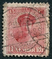 N°0123-1921-LUXEMBOURG-GRDE DUCHESSE CHARLOTTE-15C-CARMIN