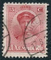 N°0123-1921-LUXEMBOURG-GRDE DUCHESSE CHARLOTTE-15C-CARMIN