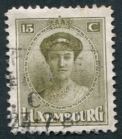 N°0124-1921-LUXEMBOURG-DUCHESSE CHARLOTTE-15C-BRUN/OLIVE