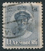 N°0129-1921-LUXEMBOURG-DUCHESSE CHARLOTTE-50C-BLEU