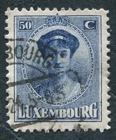 N°0129-1921-LUXEMBOURG-DUCHESSE CHARLOTTE-50C-BLEU