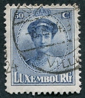 N°0129-1921-LUXEMBOURG-DUCHESSE CHARLOTTE-50C-BLEU