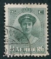 N°0126-1921-LUXEMBOURG-DUCHESSE CHARLOTTE-25C-VERT/GRIS