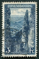 N°0145-1923-LUXEMBOURG-VUE D'ECHTERNACH-3F-BLEU FONCE