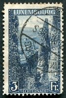 N°0145-1923-LUXEMBOURG-VUE D'ECHTERNACH-3F-BLEU FONCE