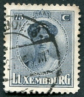 N°0156-1924-LUXEMBOURG-GRDE DUCHESSE CHARLOTTE-75C-BLEU-BLEU