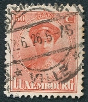 N°0155-1924-LUXEMBOURG-GRDE DUCHESSE CHARLOTTE-50C-ROUGE