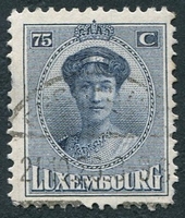 N°0156-1924-LUXEMBOURG-GRDE DUCHESSE CHARLOTTE-75C-BLEU-BLEU