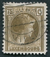 N°0176-1926-LUXEMBOURG-GRDE DUCHESSE CHARLOTTE-75C-BRUN