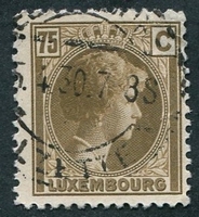 N°0176-1926-LUXEMBOURG-GRDE DUCHESSE CHARLOTTE-75C-BRUN