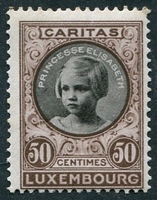 N°0193-1927-LUXEMBOURG-PRINCESSE ELISABETH-50C-BRUN/ROUGE