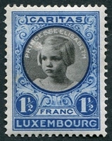 N°0196-1927-LUXEMBOURG-PRINCESSE ELISABETH-1F1/2-BLEU