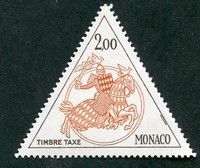 N°71-1982-MONACO-CHEVALIER EN ARMURE-2F-NOIR/ROUGE BRIQUE