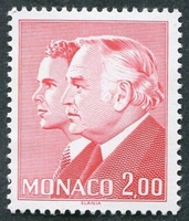 N°1374-1983-MONACO-PRINCES RAINIER III ET ALBERT-2F-ROUGE