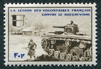 N°0008-1942-FRANCE-LVF-CHAR D'ASSAUT-F+1F-SEPIA/BLEU