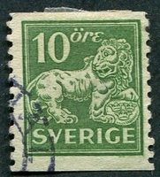 N°0126-1920-SUEDE-LION DES VASA-10O-VERT