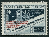 N°0233B-1943-SAINT MARIN-JOURNEE PHILATELIQUE-50C-GRIS