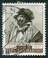 N°0439-1957-SAINT MARIN-150E ANNIV NAISSANCE GARIBALDI-5L