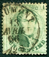 N°0013B-1863-BELGIQUE-LEOPOLD 1ER-1C-VERT